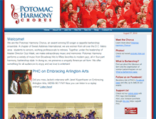 Tablet Screenshot of potomacharmony.org